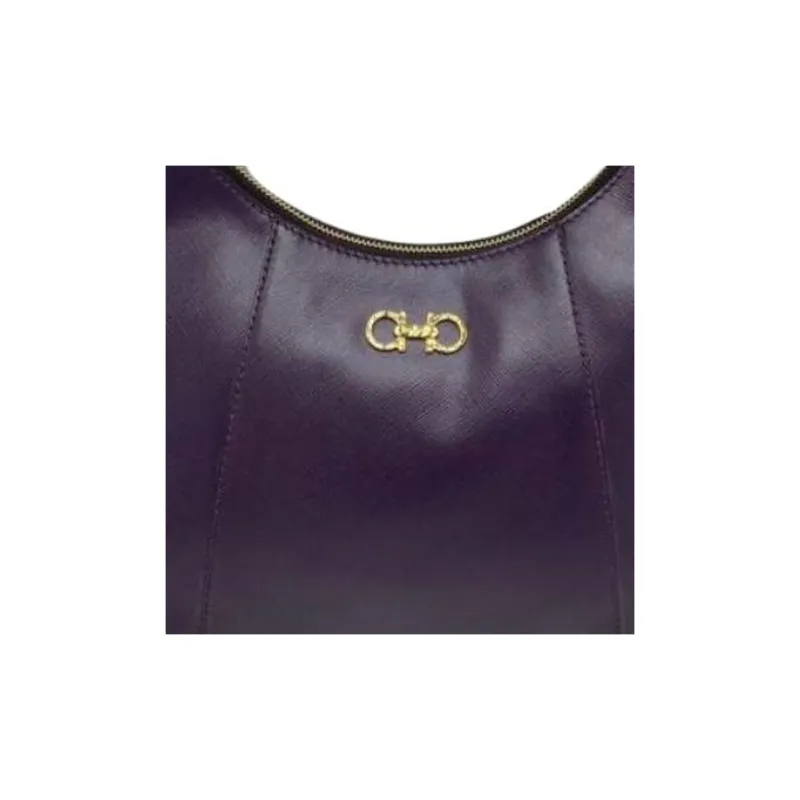 FERRAGAMO Leather Handbag Women's Purple-4