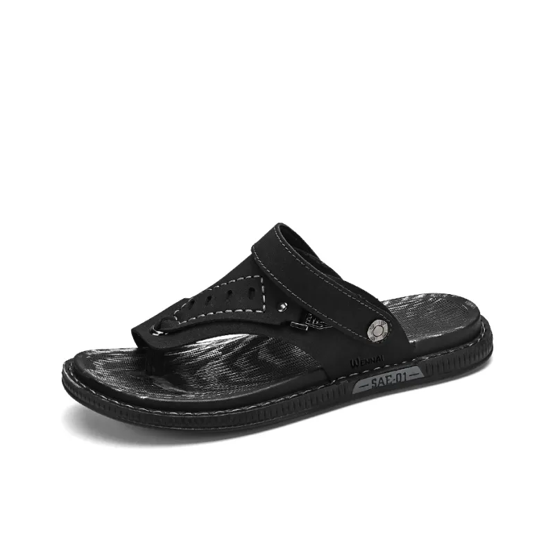 Wen Nai Beach Sandals Men's Black-1