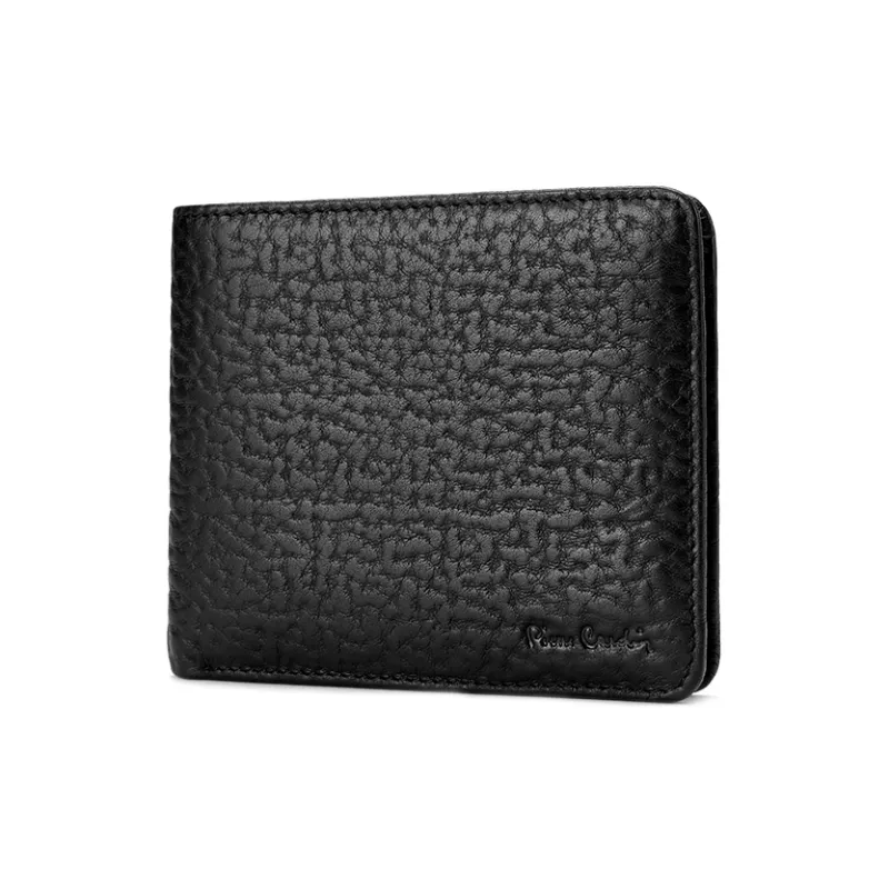 PIERRE CARDIN Top Grain Cow Leather Wallet Regular Men's Black-1