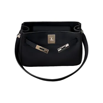 BEMIX PETS PU Shoulder Bag Women's Blogger Black Litchi Grain