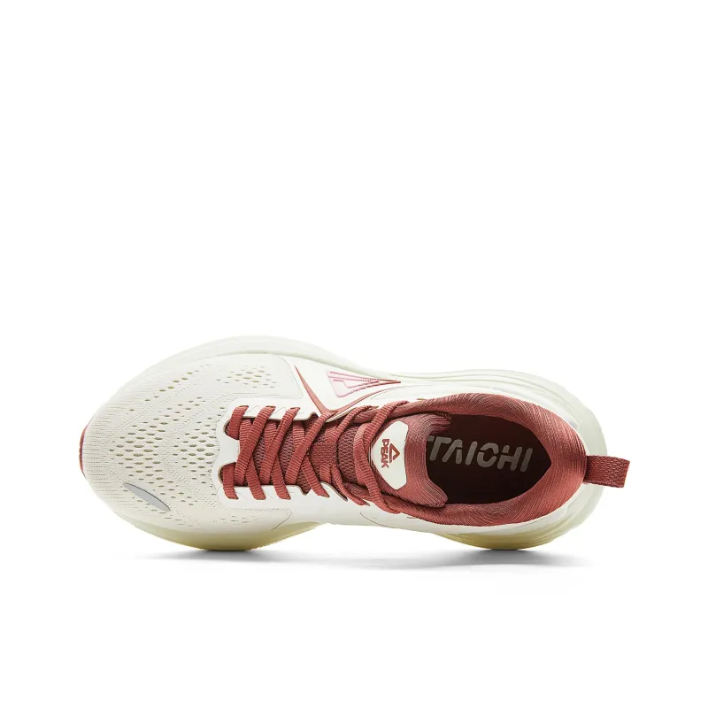 PEAK Cushioning, Slip Resistant, Rebound Low Top Running Shoes Women's Canvas White Dark Red-3