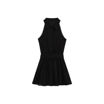 KKX Sleeveless Dresses Women's Old Money Style Sleeveless Shirt Dress