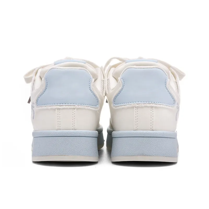 Ordifen Low Top Skateboard Shoes Women's Beige Blue-3