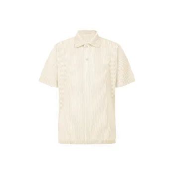 Homme Plissé Issey Miyake Polo Shirt Men's Ivory White