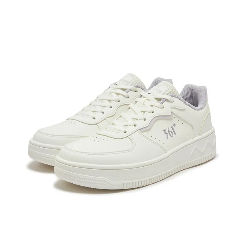 361° Air Force One Anti Slip Wear Resistant Low Top Skateboard Shoes Women's White Light Purple-2