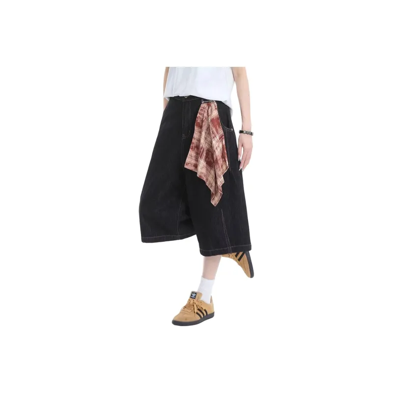 Weles Denim Shorts Unisex Black-0