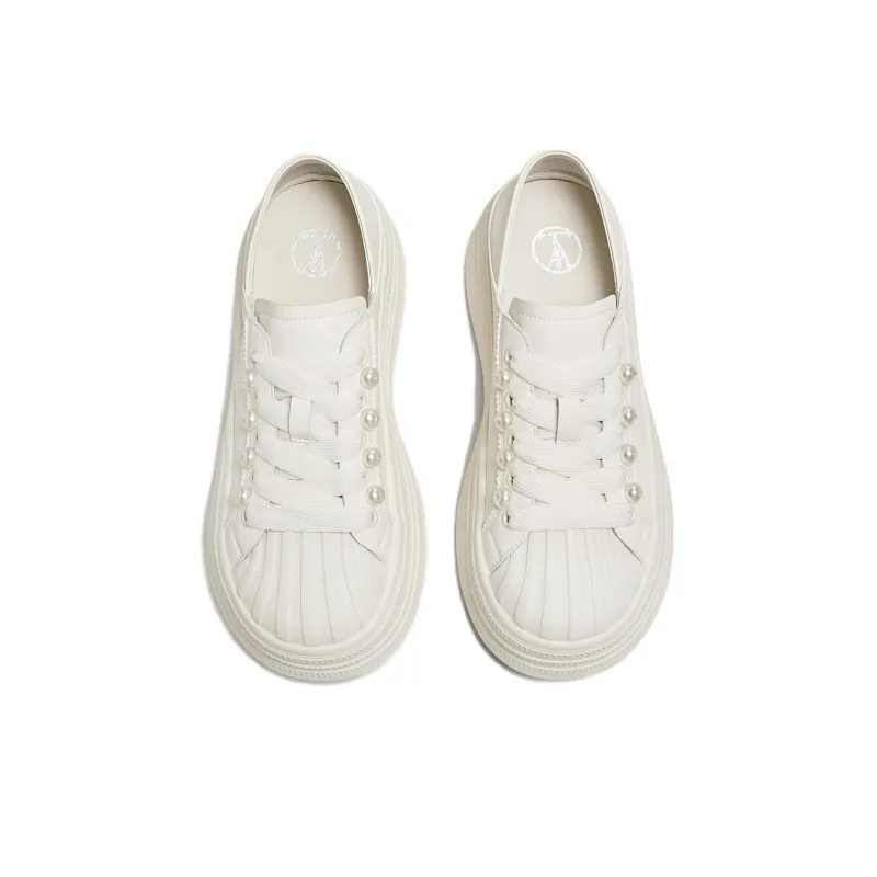 TATA Low Top Skateboard Shoes Women's Ecru-3