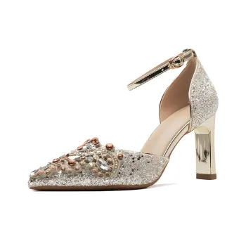 GOSO Chunky Heel High Heels Women's Champagne