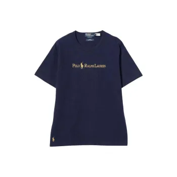 Polo Ralph Lauren For Beams Gold Logo Women'ss T Shirt Navy