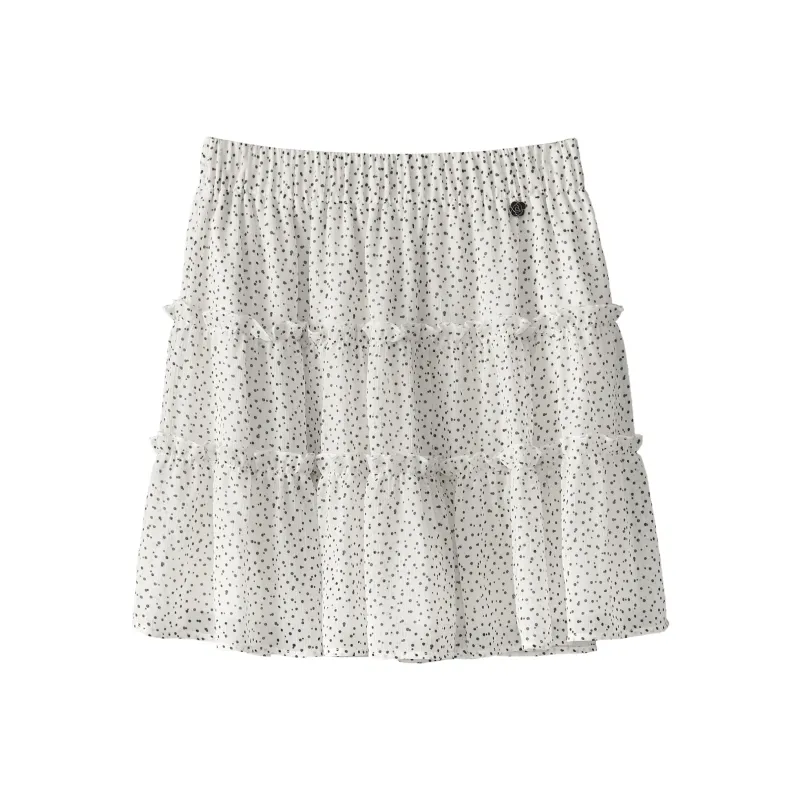 Fstudio Korean Style Polka Dot Soft And Elegant Outfit With Half Length Shirring Casual Short Skirts Women's-7