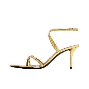 SAINT LAURENT Minuit One Strap Sandals 7.5cm Women's Gold