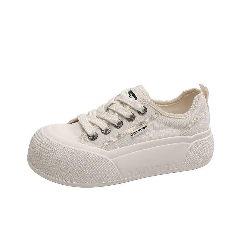 Mulinsen Height Increasing Abrasion Resistant Lightweight Low Top Skateboard Shoes Women's-0