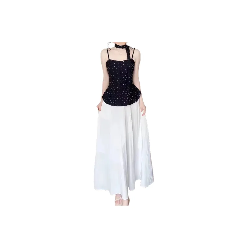 AURORA MUSE Slip Dresses Women's Black White-1