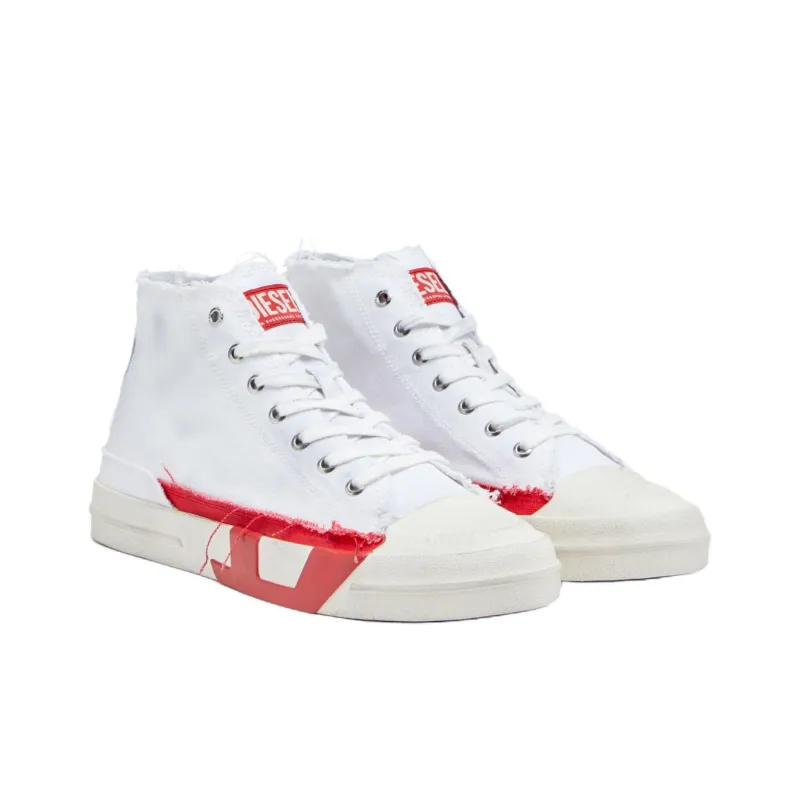 DIESEL S D Verse High Top Canvas Shoes Men's White-2
