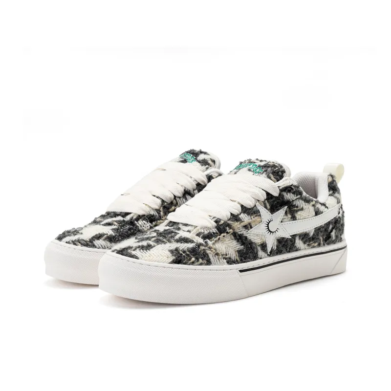 PES PANDA Lightning Storm Anti Slip And Wear Resistant Height Increasing Low Top Skateboard Shoes Unisex-1