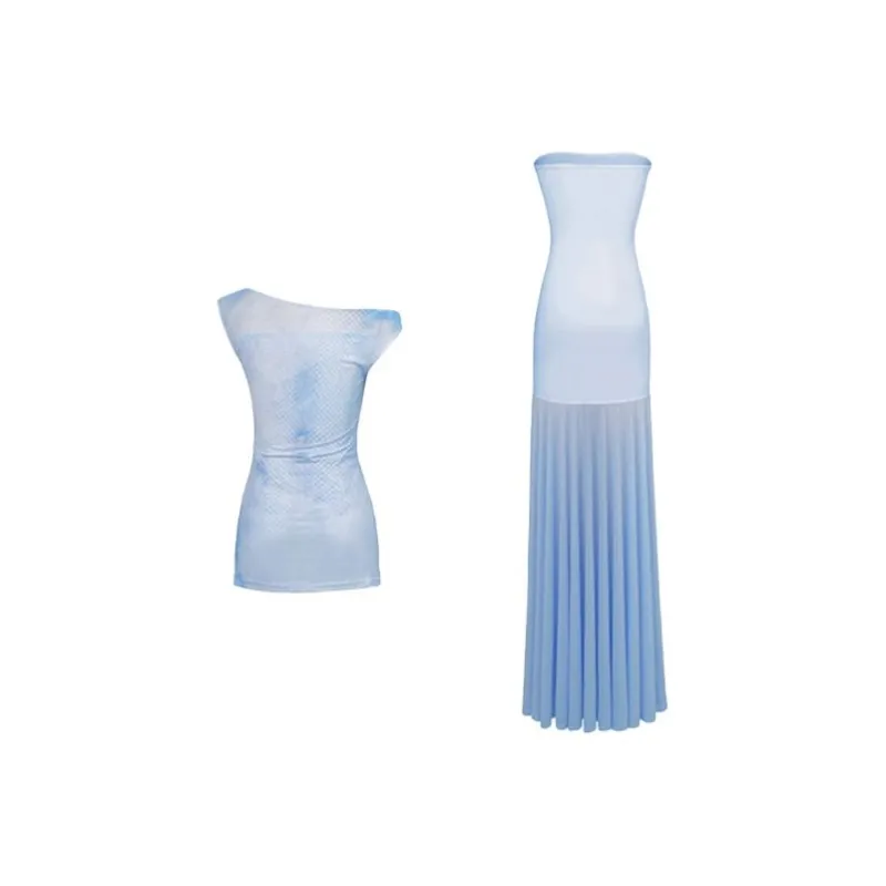 TIBINB Clothing Sets Women's Blue-1