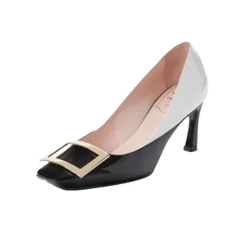 Roger Vivier Belle Vivier Trompette Slim Heel High Heels 7cm Women's Black White
