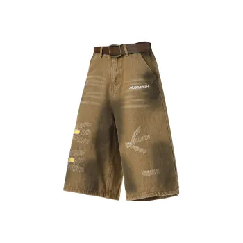 MUSCLETECH Denim Shorts Unisex Khaki