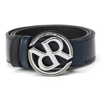 RARE Split Cow Leather Belts Unisex Navy Blue 3.5cm