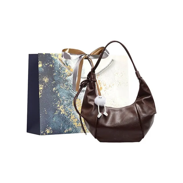 Iman's House PU Shoulder Bag Regular Women's Ecru/Brown/Coffee/Black-10