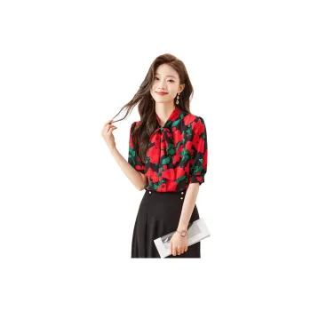 La Chapelle Shirts Women's Red Flower