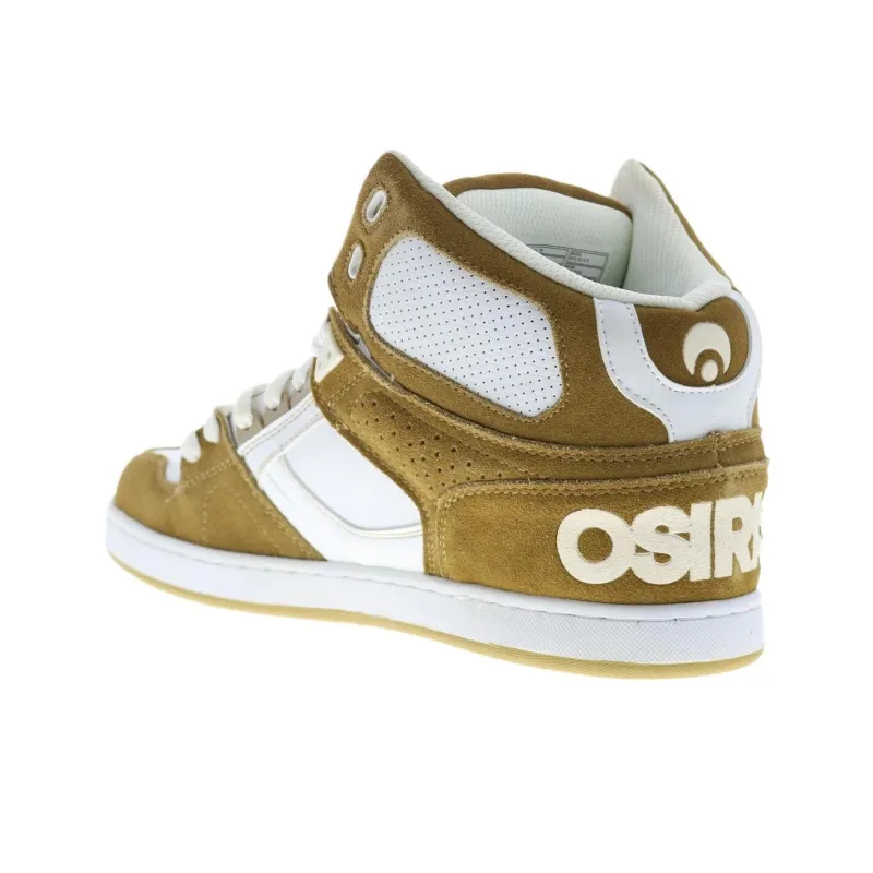 OSIRIS NYC 83 CLK High Top Skateboard Shoes Men's Light Brown/White-3