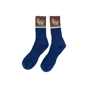RHUDE Mid Calf Socks Unisex 1 Pack Brown Blue