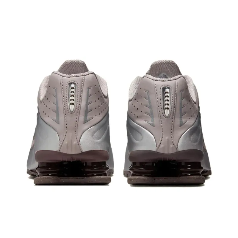 Nike Shox R4 Anti Slip Wear Resistant Low Top Running Shoes Men's Silver Gray-3