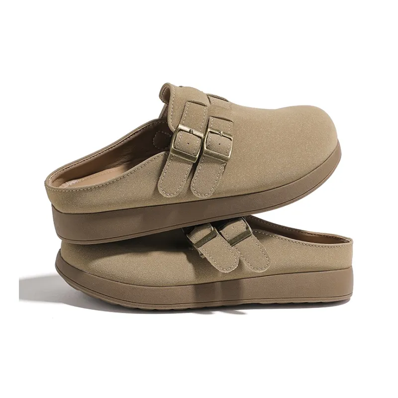 HUANQIU Abrasion Resistant Quiet Closed Toe Slippers Women's Chestnut-3