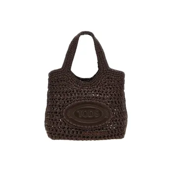 TOD'S Viscose Tote Handbag Trumpets Women's Brown