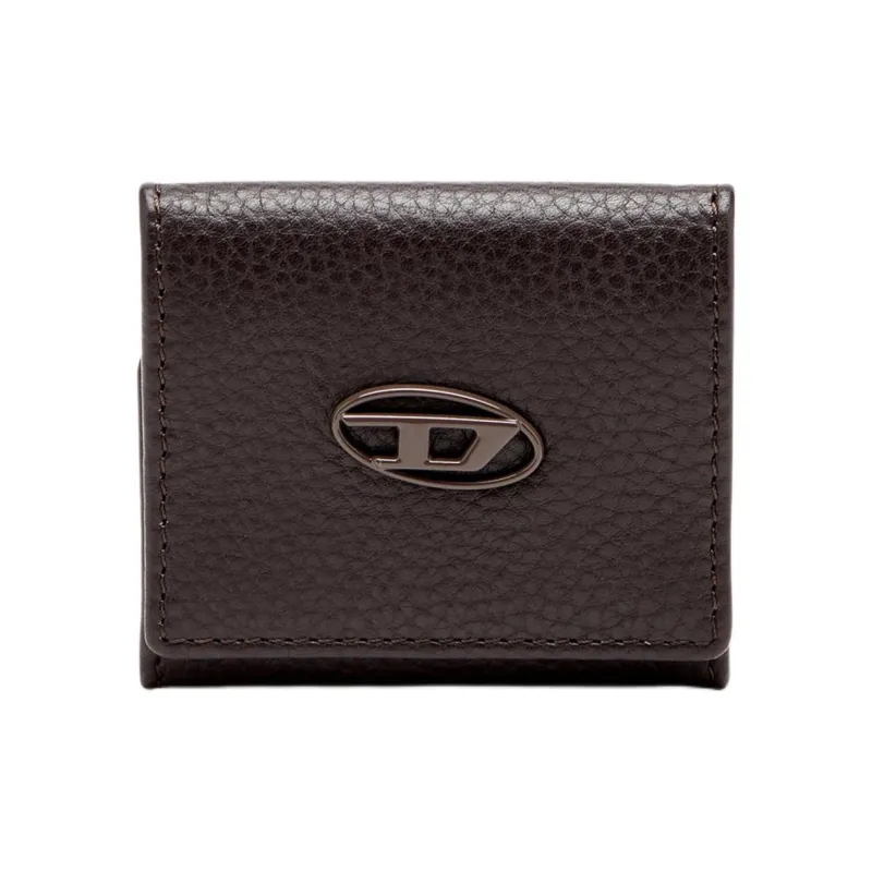 DIESEL Cow Leather Wallet Coin Purse Men's Dark Brown-0