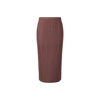 PLEATS PLEASE ISSEY MIYAKE Casual Long Skirt Women's Red Brown