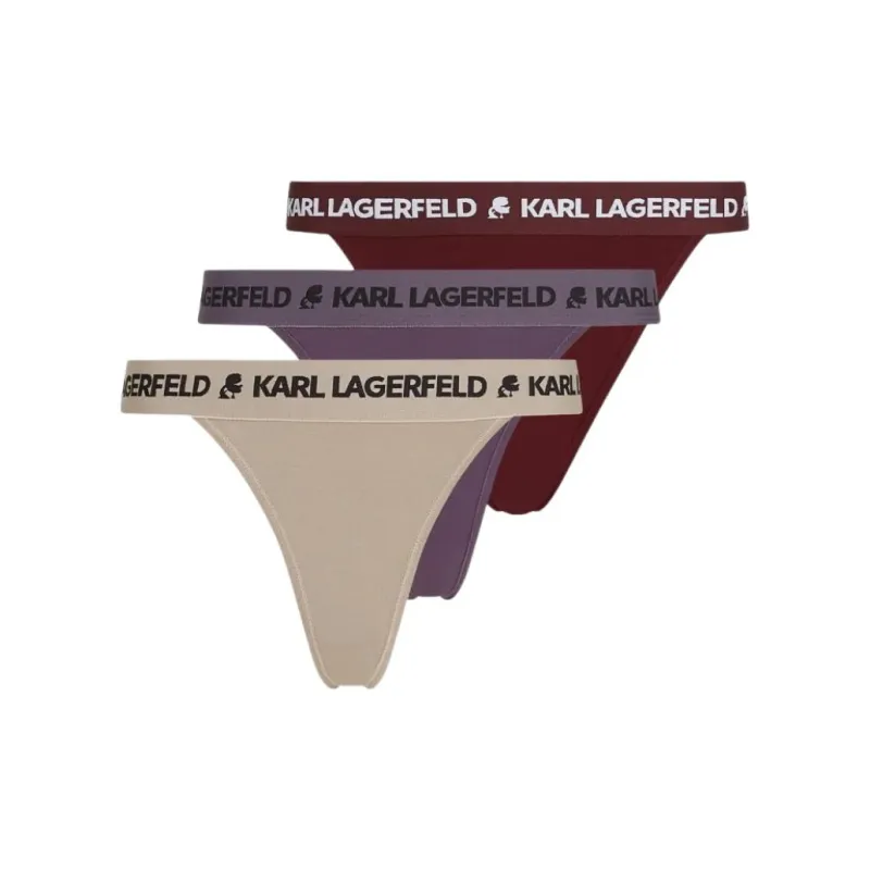 KARL LAGERFELD / Karl Lagerfeld Jeans Stretch cotton Thongs Pack Of Three-0