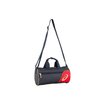 Asics Synthetic Leather Cylinder Bag Crossbody Bag Shoulder Bag Unisex Marine Blue & Red