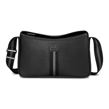 PIERRE CARDIN Cow Leather Shoulder Bag Men's Black