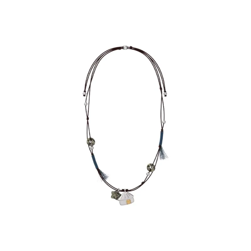 GOOGMO Rhodium Plated Copper, Spot Stone Necklaces Women's-0