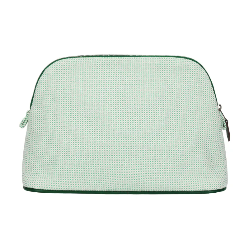 HERMES Bolide Crazy H Cotton Storage Bag Medium Size Women's Cloud White & Mint Green-2