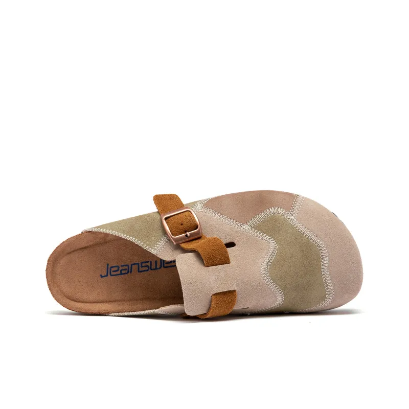 JEANSWEST Cork Sole Quiet, Odor Resistant, Slip Resistant Closed Toe Slippers Unisex-2