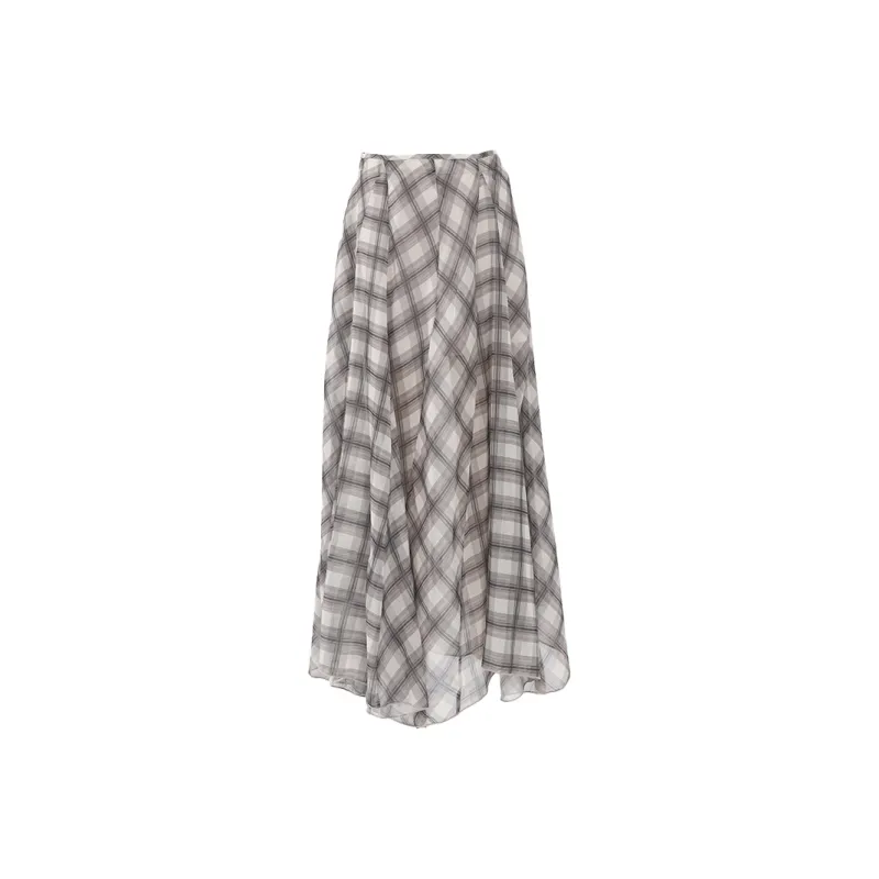 ZAVK Casual Long Skirts Women's [Brown]-0