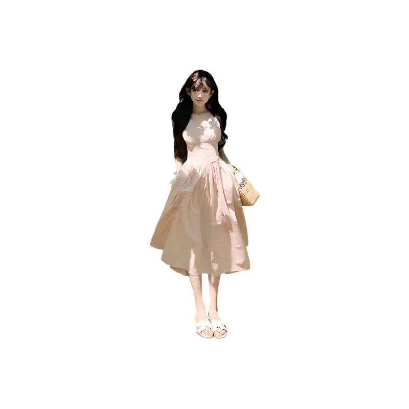 Flowers In Water Slip Dress Women's-0