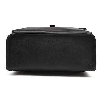 Old Man's Head Top Grain Cow Leather Backpack Men's Black-7