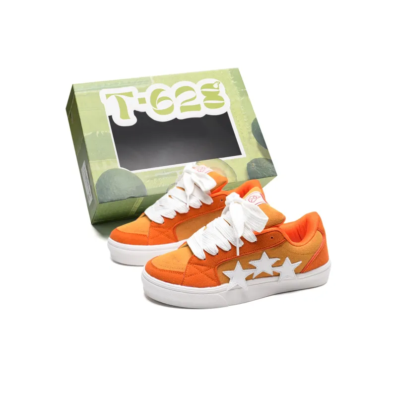 T628 Stars Puffy Shoes Slip Resistant, Abrasion Resistant, Lightweight Low Top Skateboard Shoes Unisex-124