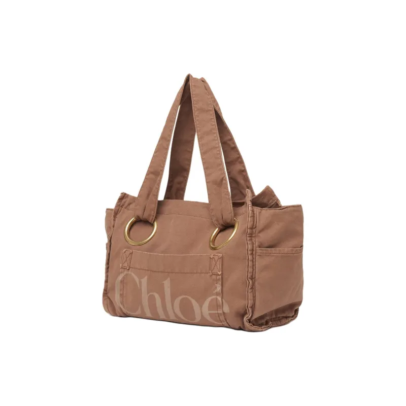 Chloe Cotton Tote Bag, Shopping Bag, Handbag, Shoulder Bag Women's Wild Rose-2