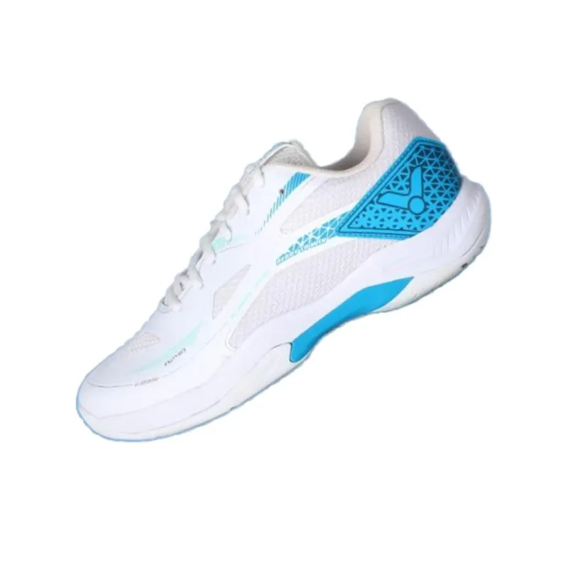 VICTOR Cushioned Slip Resistant Low Top Badminton Shoes Unisex White Blue-1