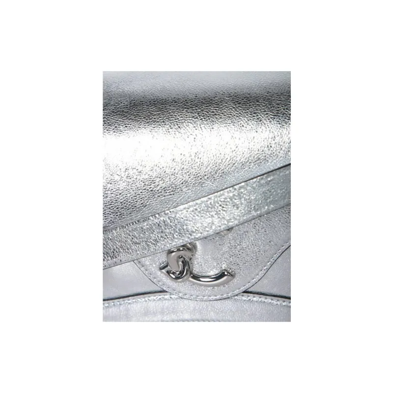 COCCINELLE Cow Leather One Shoulder Handbag Women's Silver-2