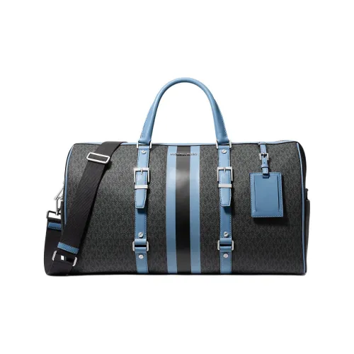 MICHAEL KORS Bedford Canvas One Shoulder Handbag Extra Large Women's Black & Blue