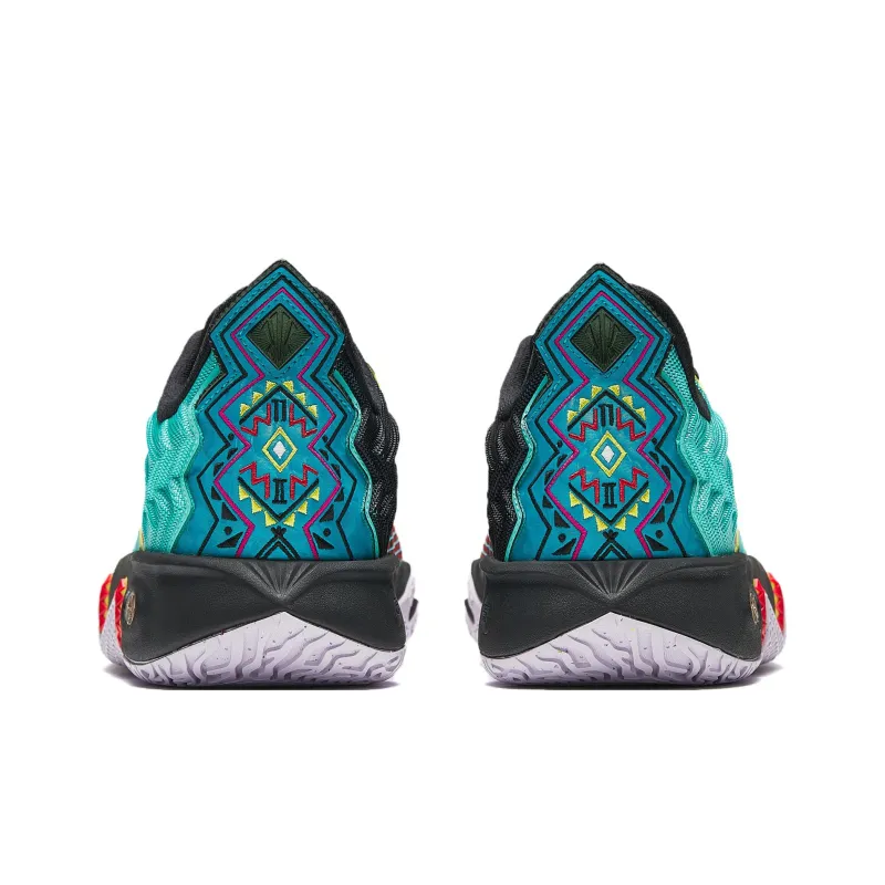 Anta KAI 2 Cushioning, Slip Resistant, Abrasion Resistant, Rebound Low Top Basketball Shoes Men's Green Black Blue-4