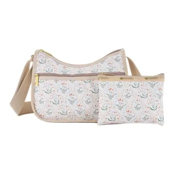 LeSportsac Fabric Shoulder Bag Medium Size Women's Beige