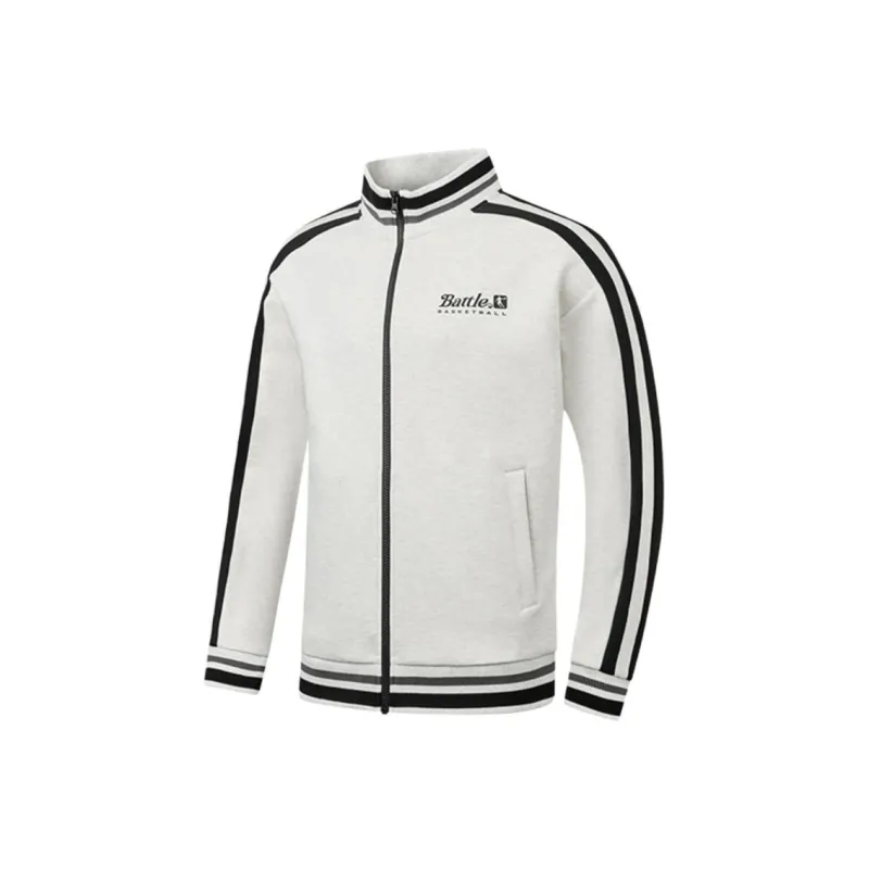 QIAODAN Sports Life Collection Jackets & Coats Men's Heather Gray Floral/Black-0