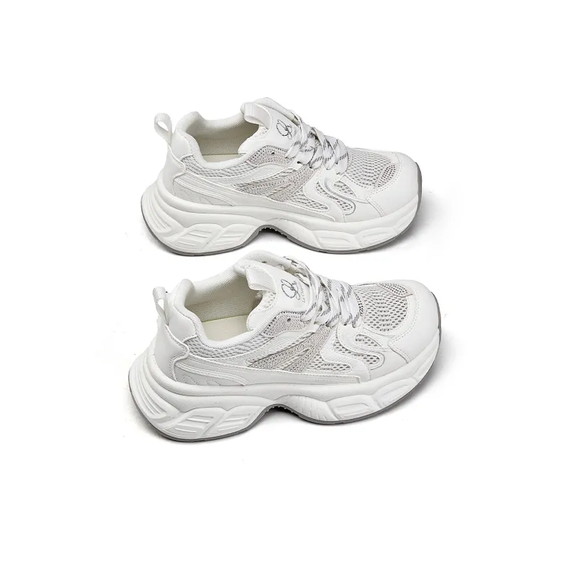 La Chapelle Cushioning, Wear Resistant Low Top Chunky Sneakers Women's White-2